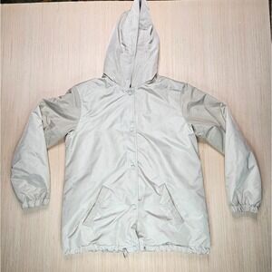 Hollister Womens Snap Puffer Jacket Size S‎ Lined Off White